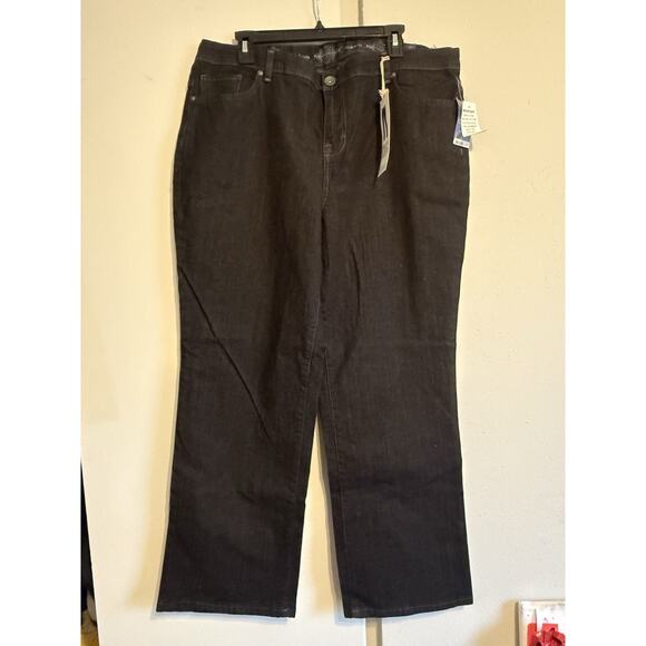 Style&co. Denim - Style & Co. Women Jeans Black Solid Stretch Straight Leg Tummy Control 18WP